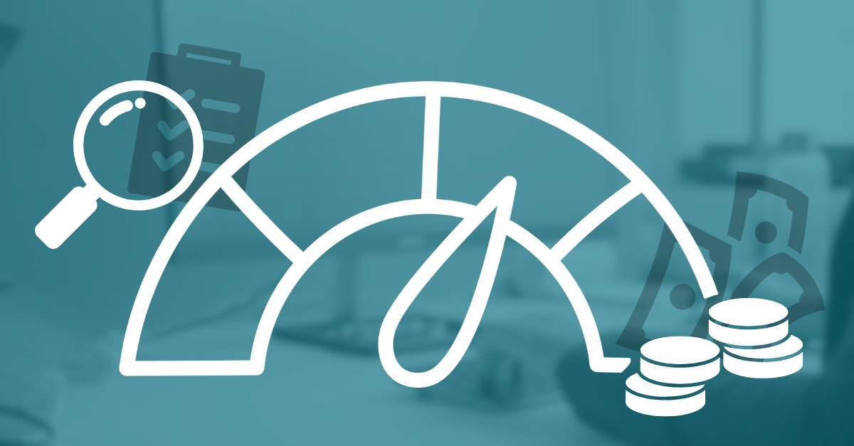 Grafisk bild som avbildar en barometer, mynt, sedlar och förstoringsglas.